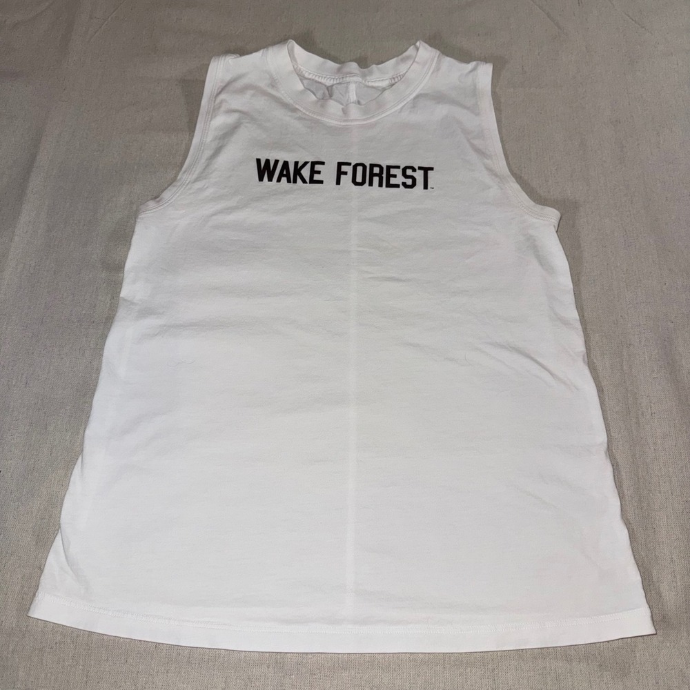 Lululemon Wake Forest University Tank Top White Sleeveless Muscle Tee Womens